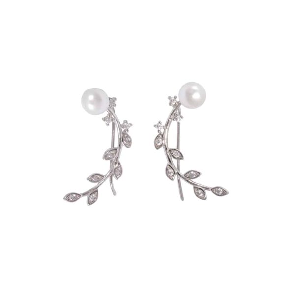 925 Sterling Silver Leaf Ear